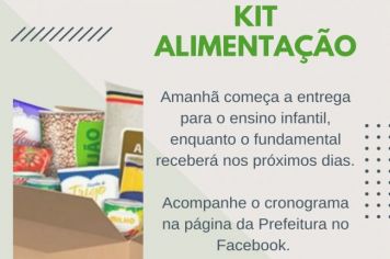 Veja o cronograma para retirada do kit alimentação no ensino infantil