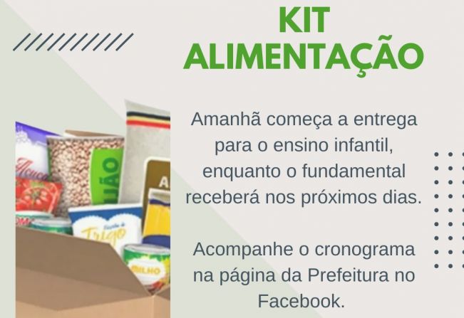 Veja o cronograma para retirada do kit alimentação no ensino infantil