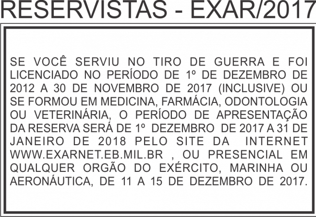 Reservistas - EXAR/2017