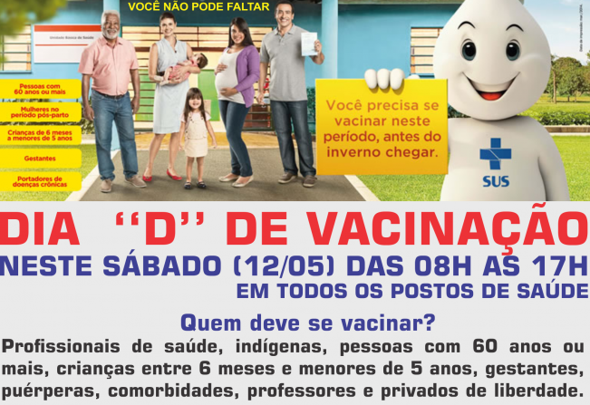 12 de maio,  Dia “D” da Campanha de Vacinação contra a Gripe